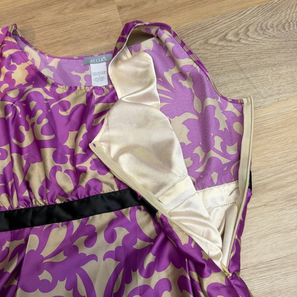 dELiA*s Purple and Black Floral Midi Dress - Picture 5 of 6